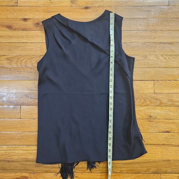 Karen Millen The Atelier Fringed Cutout Top In Black SIZE US 8 - Picture 11 of 12